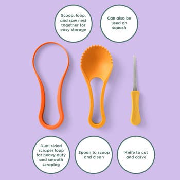 a loop for scraping, a scoop for cleaning, and a weapon for cutting, each designed for casual storage