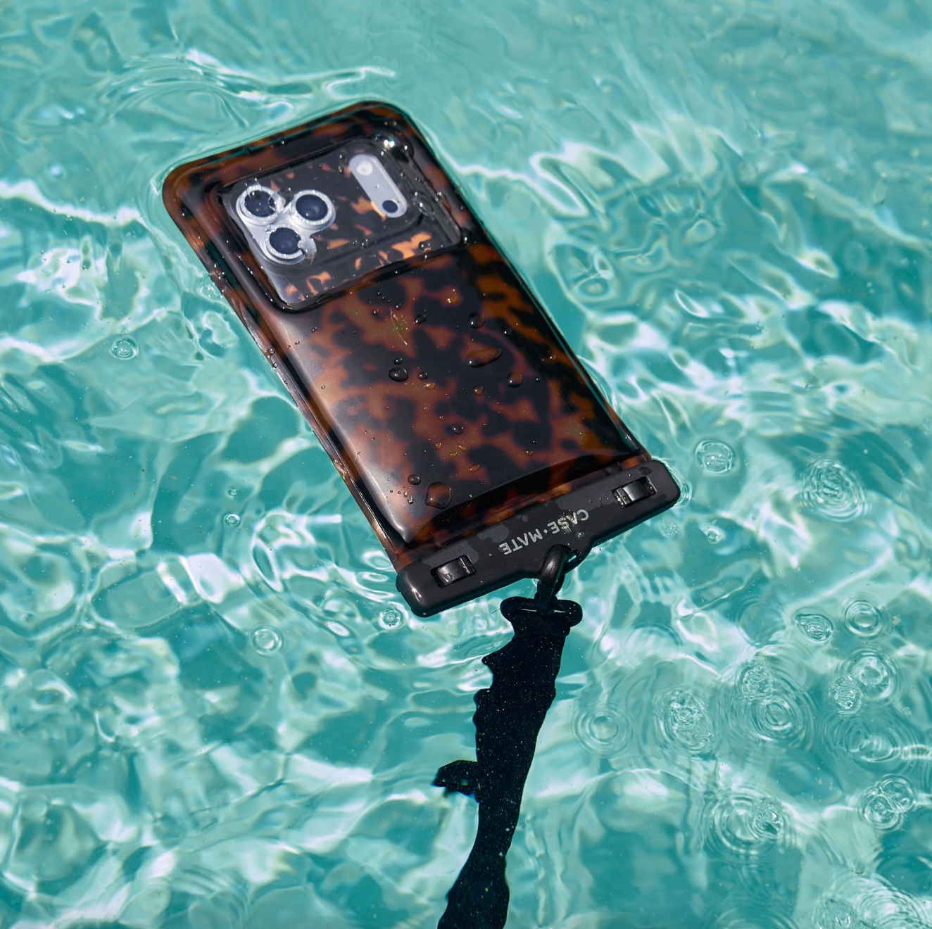phone pouch with a tortoise ammunition  plan  floating successful  the water