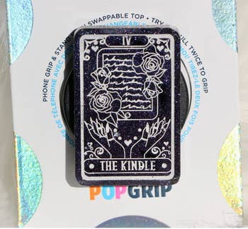 dark purple tarot card design pop grip that says 