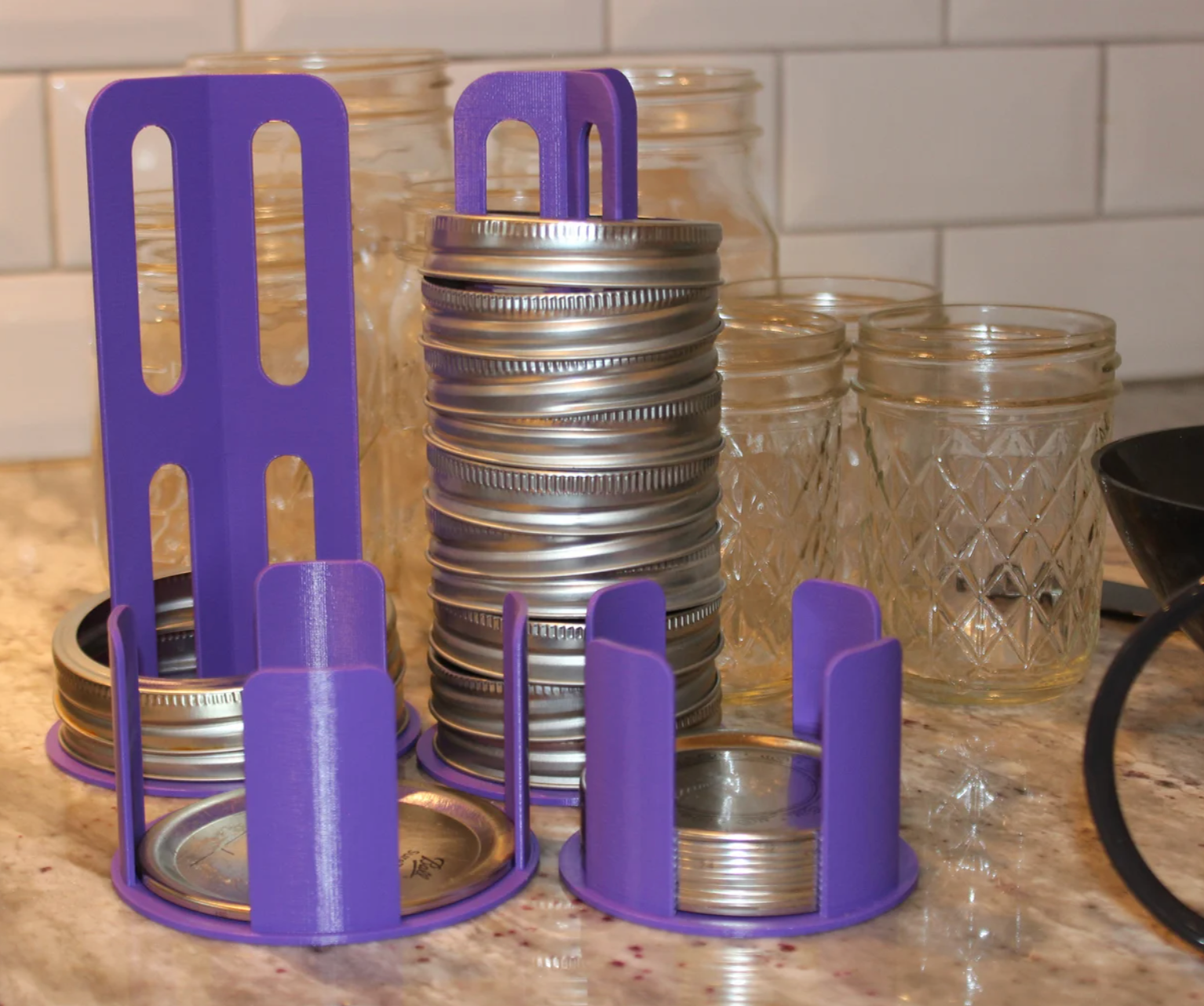 the canning organizers in purple