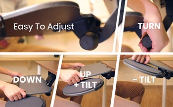 an infographic showing how to move the keyboard tray