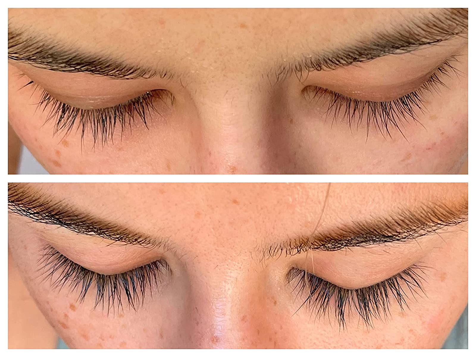 Reviewers lashes before and after using serum with noticeable growth