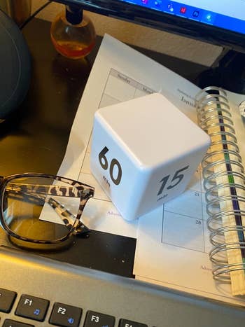 the productivity cube on a reviewer's planner