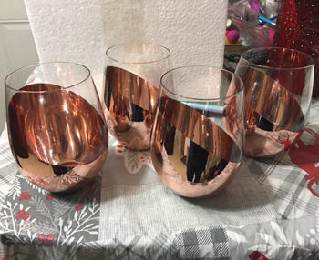 Reviewer image of four copper glasses