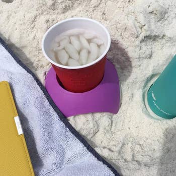 reviewer's cup holder in purple