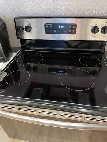 Reviewer's stove after using ceramic top cleaner