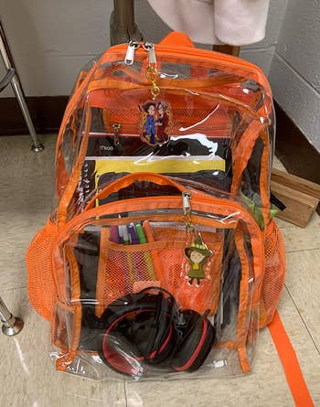 Reviewer image of orange backpack