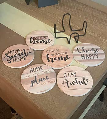reviewer photo of housewarming coasters