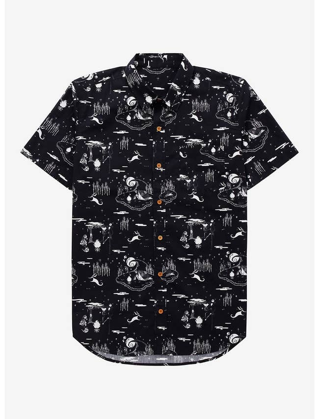 button up shirt with the mountain and zero from the movie on it 