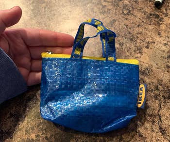Reviewer's Ikea bag coin purse