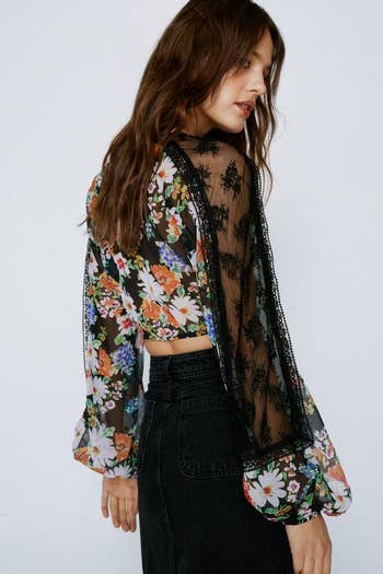 back view of the floral top