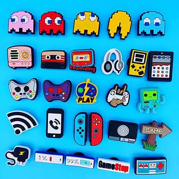 the set of video game-inspired charms