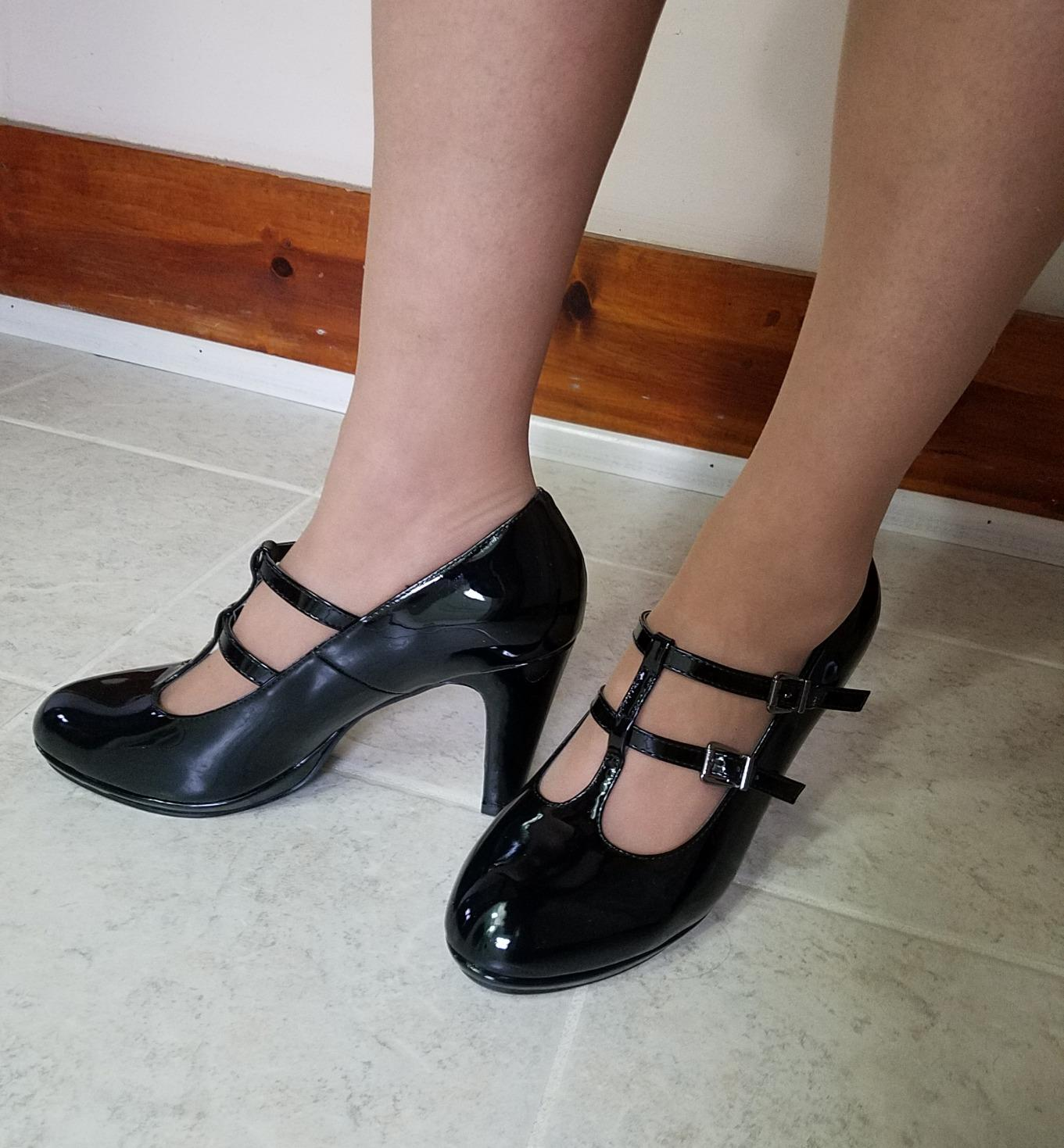 Vivaia Mary Jane Pumps black-nude allover print elegant Shoes Pumps Mary Jane Pumps 