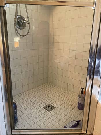 the same shower door now completely clean