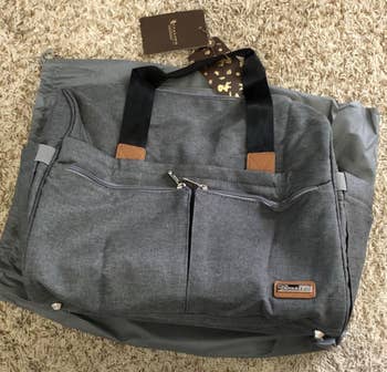 Reviewer image of gray bag