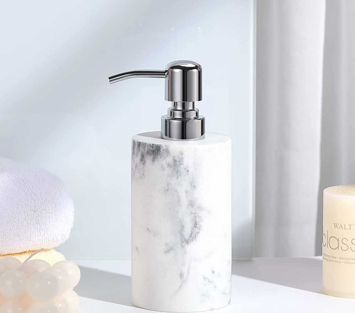 Ceramic Soap Dispenser 14 Oz Durable Healthier, Dish Soap Dispenser for  Kitchen Sink with Funnel Easy to Refill, Hand Soap Dispenser Bathroom,  Farmhouse Kitchen Counter Decor (White) 