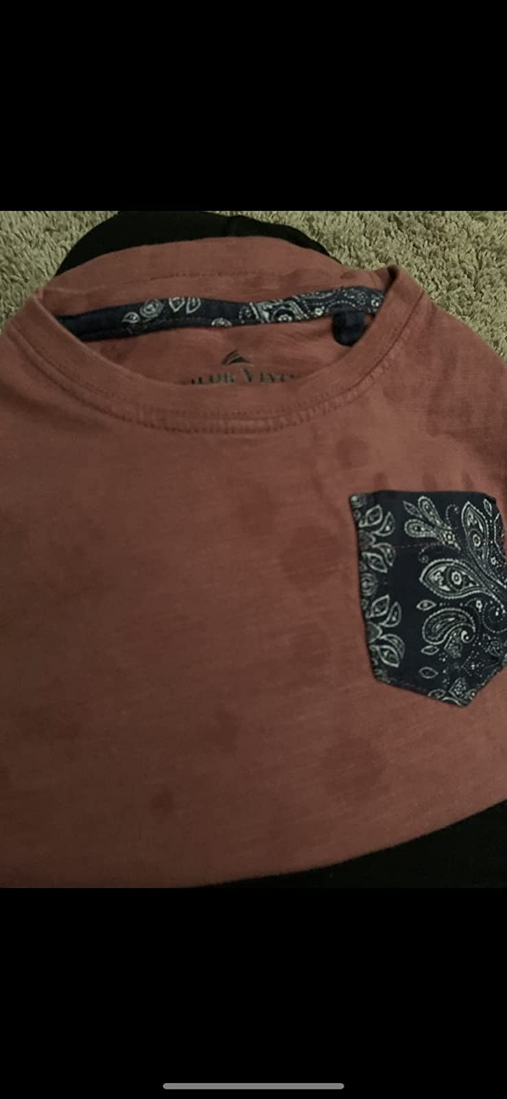 reviewer before of a shirt covered in stains