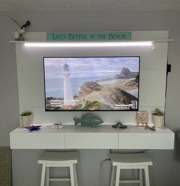 Reviewer image of the white TV stand