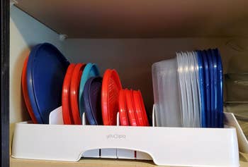 Plastic lid organizer successful reviewer's cabinet