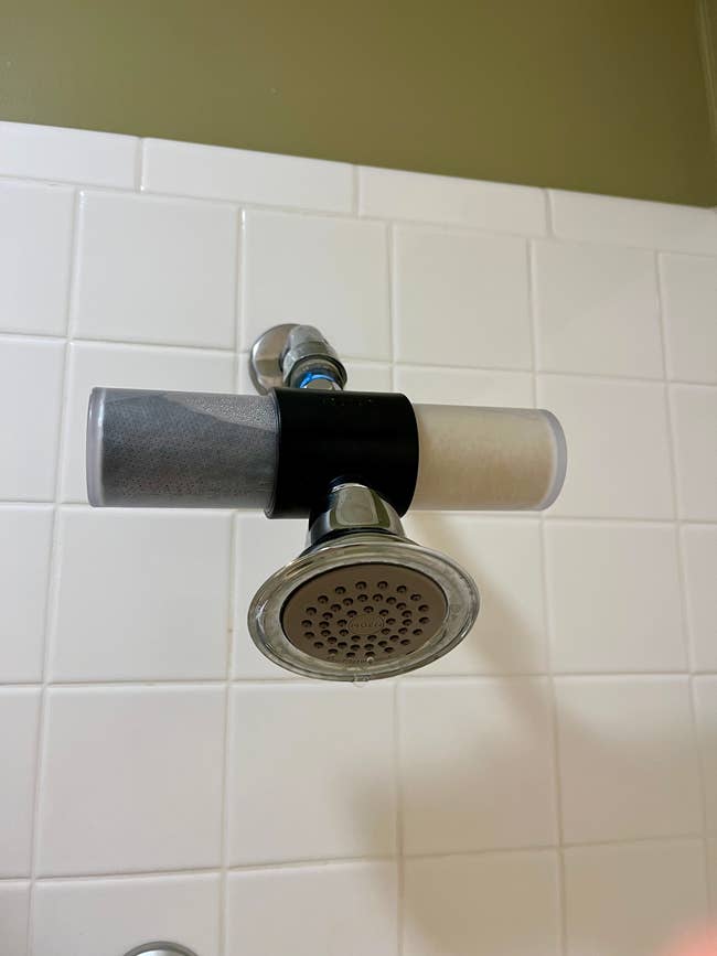 Showerhead with a dual soap and shampoo dispenser attached