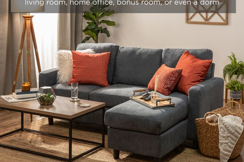 Small gray deals sectional sofa