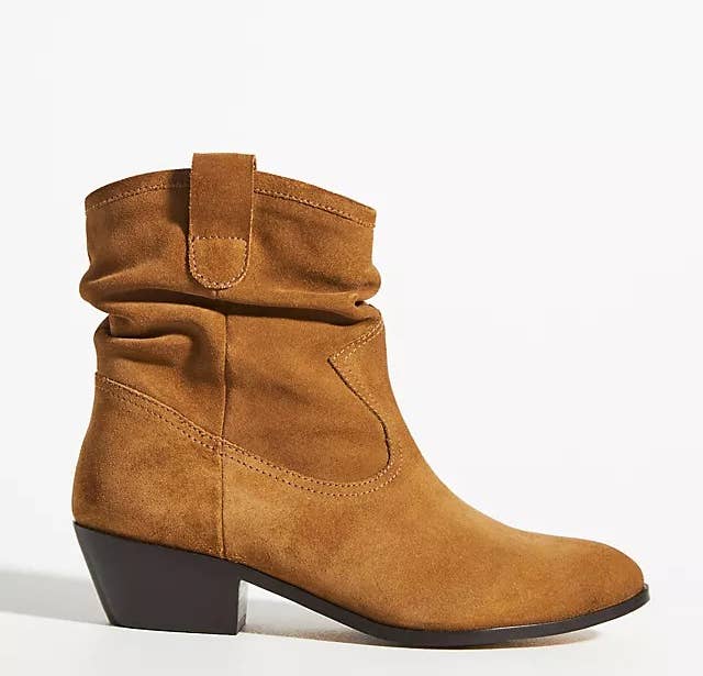 scrunched western-style bootie with a short heel 