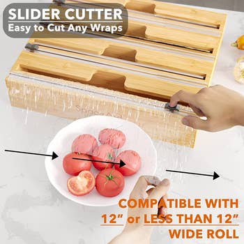 product image showing how the slider cutter is used 