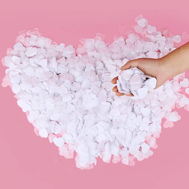 a pile of heart-shaped confetti 