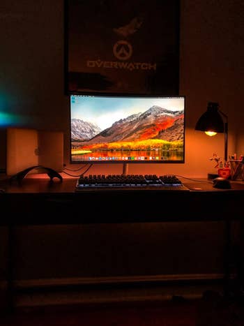 LED light adding orange backlighting to a monitor