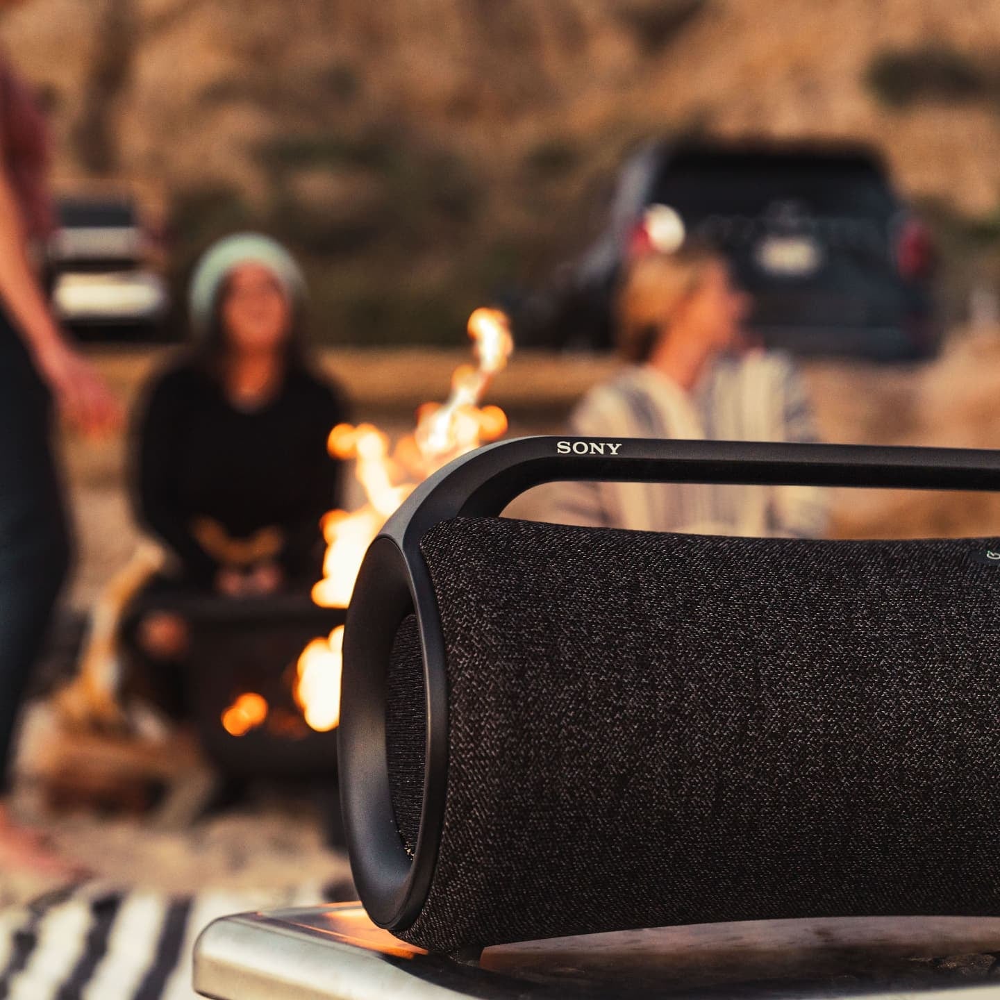 a closeup of the sony speaker