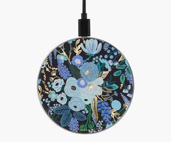 the blue floral wireless charging dock