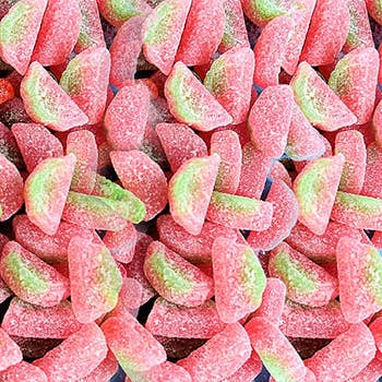 a close-up of the sour patch watermelons
