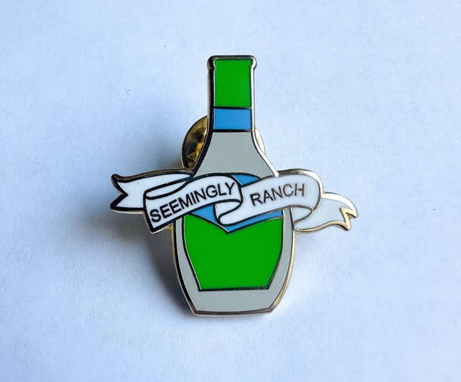 pin of ranch bottle with text 
