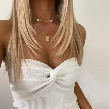 Model wearing the top in white 