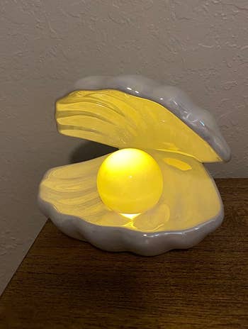 the white shell lamp glowing