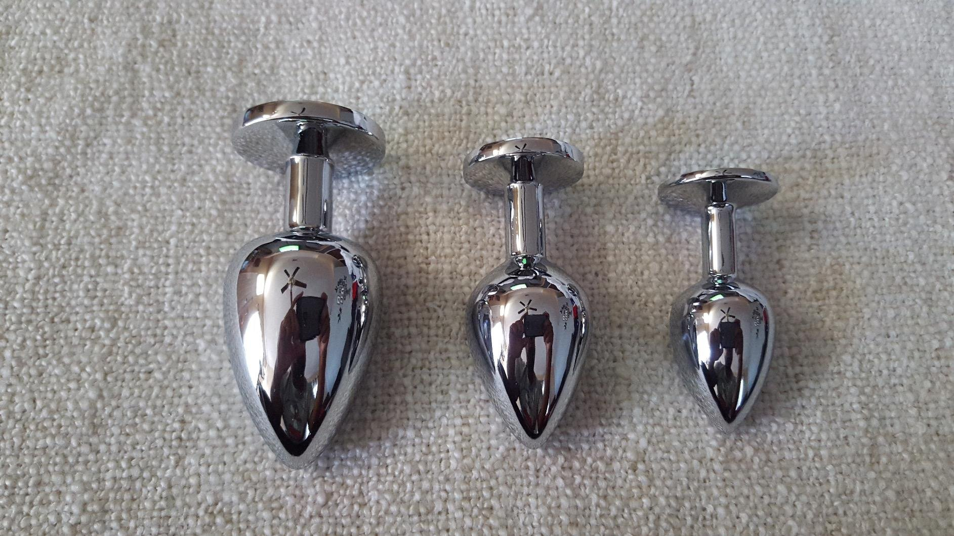 Butt plugs arranged by size