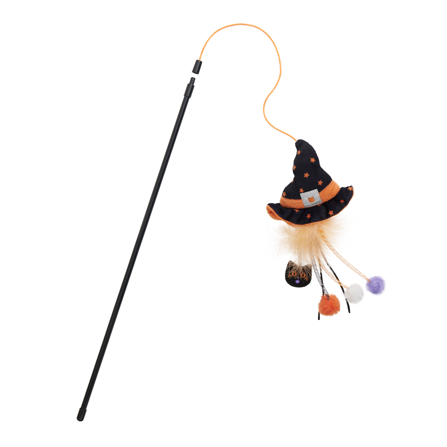 witch hat on a string attached to a pole
