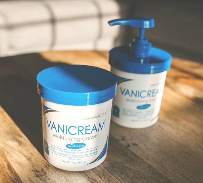 The Vanicream moisturizing cream with a jar lid, and the cream with a pump lid
