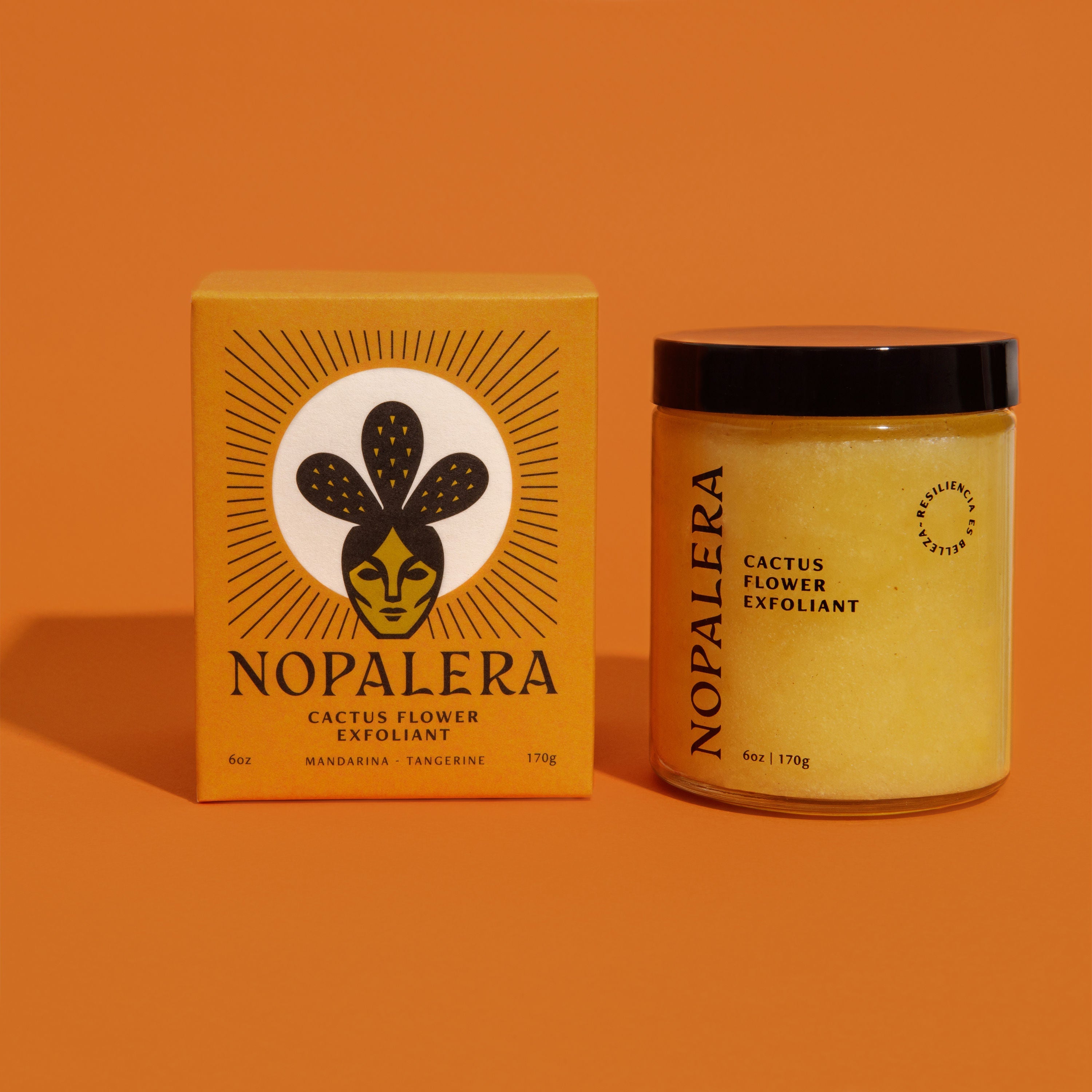 the yellow body scrub beside it's packaging