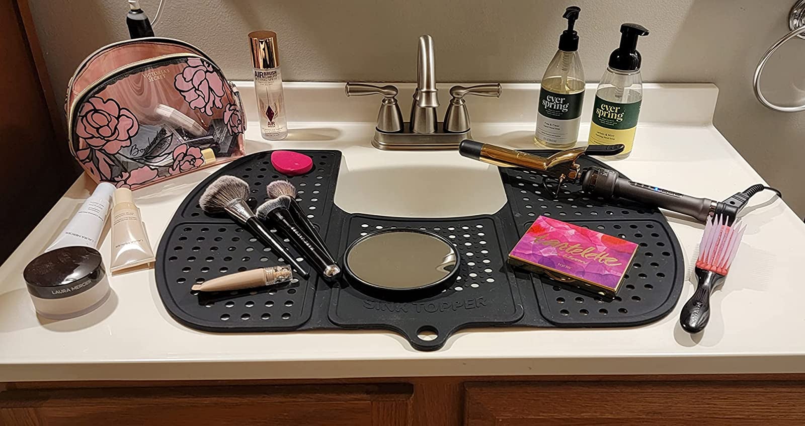 reviewer image of the sink topper in black