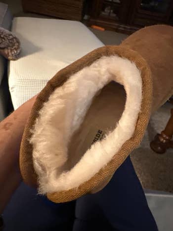 a look inside the faux shearling boots