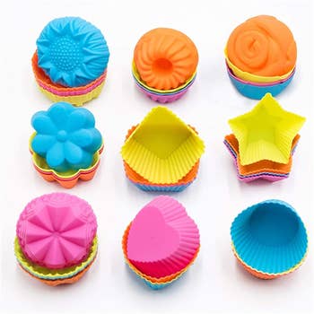 Colorful molds in bright colors and different shapes 