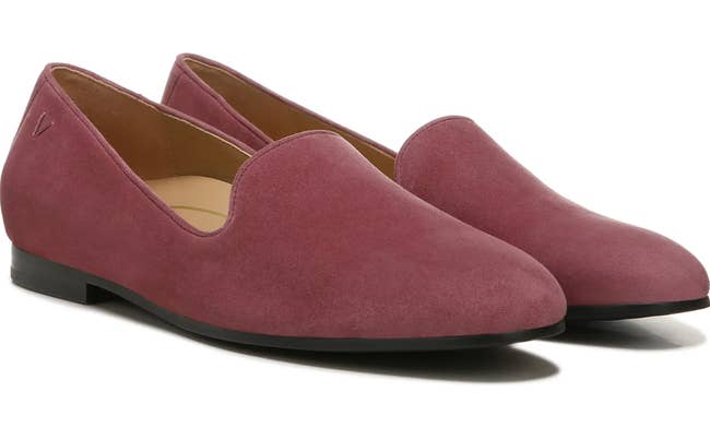 Close up of the loafers in Shiraz Suede