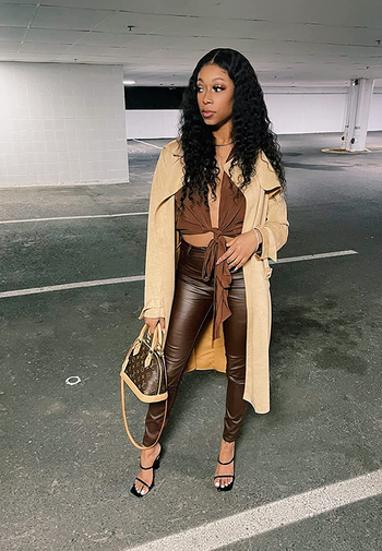 Retro faux leather pants