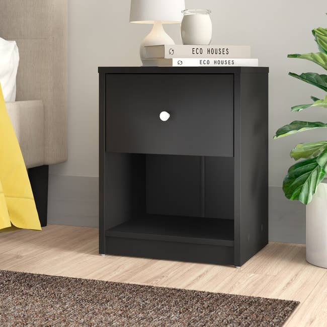 A simple black nightstand