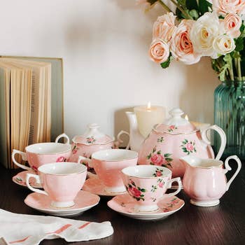 the pink tea set