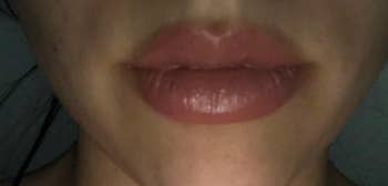 same reviewer's lips, much fuller after using lip plumper