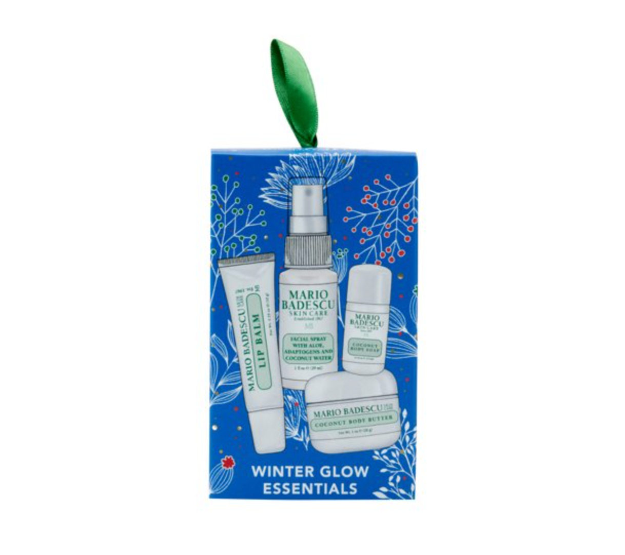 Travel-size lip balm, facial spray, body wash, and body butter