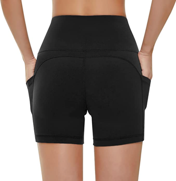 a model wearing the shorts and showing how they look from the back