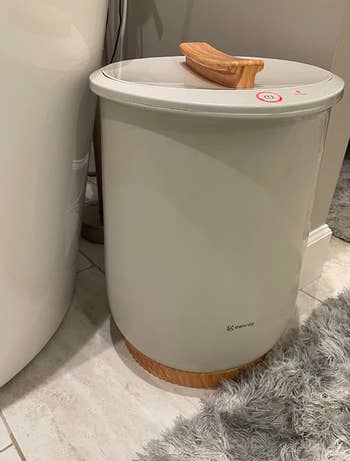reviewer image of towel warmer in bathroom